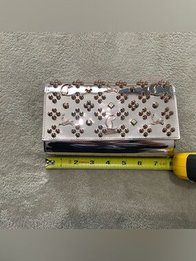 Christian Louboutin Metallic Rose Gold Studded Card Holder (no strap!)